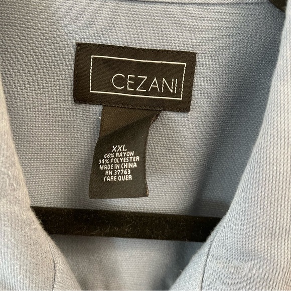 Vintage Cezani Blue and White Men's short sleeve button down Shirt xxl - Picture 4 of 9